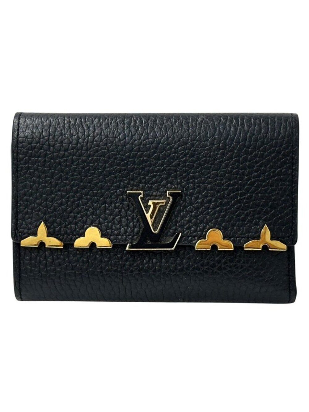 Louis Vuitton Wallet Trifold Taurillon Leather Portefeuille Capoucine Compact